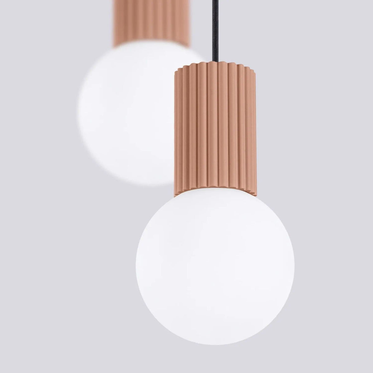 
Design Pendellampe „Halo“, 2-flammig - Mokka