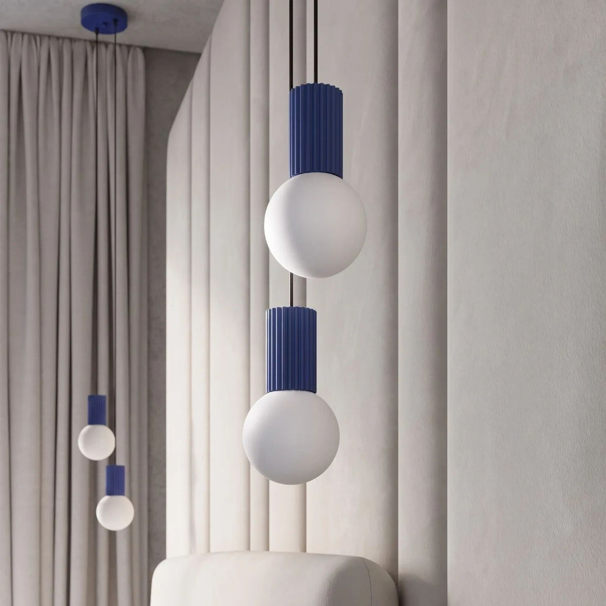 
Design Pendellampe „Halo“, 2-flammig - Ultramarine