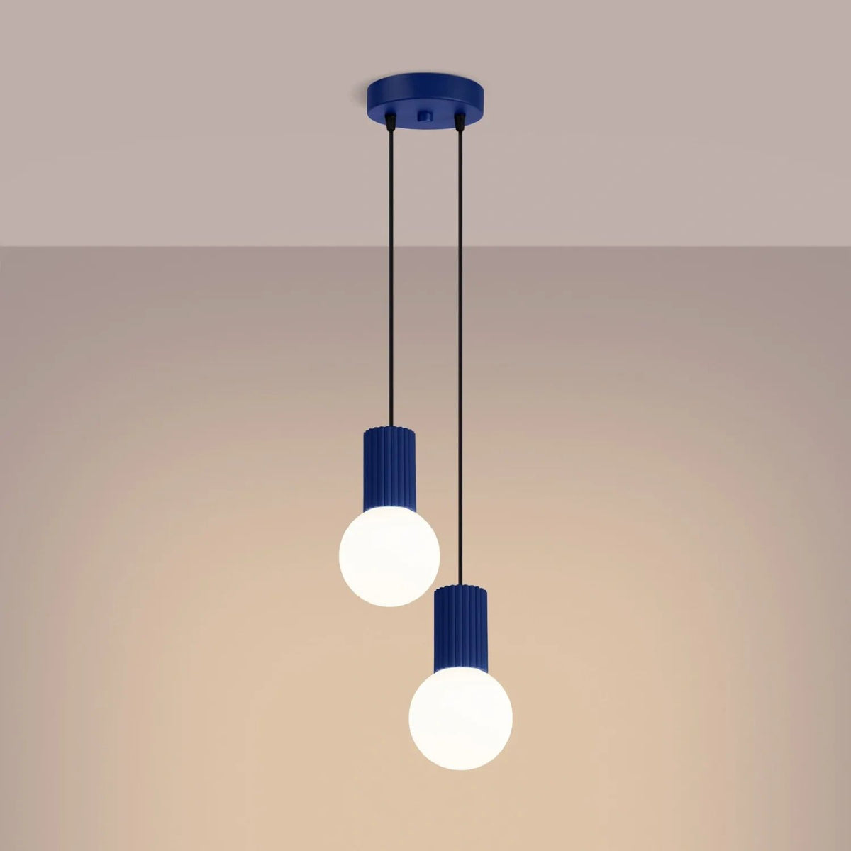 
Design Pendellampe „Halo“, 2-flammig - Ultramarine