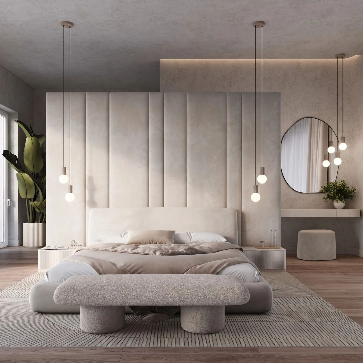 
Design Pendellampe „Halo“, 2-flammig - Taupe