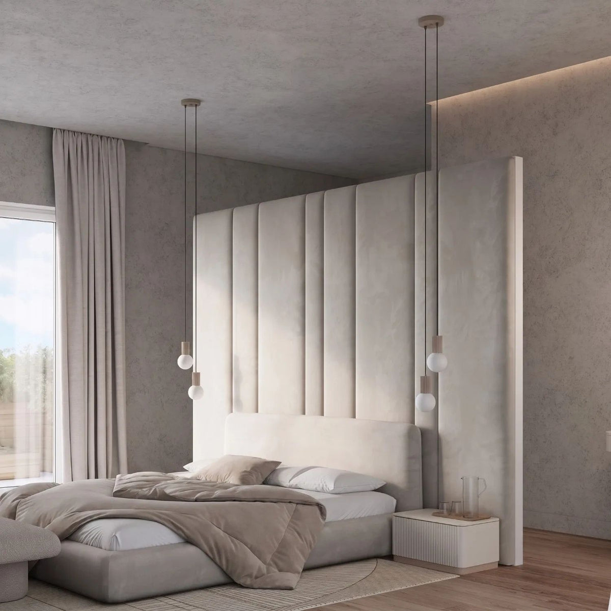 
Design Pendellampe „Halo“, 2-flammig - Taupe