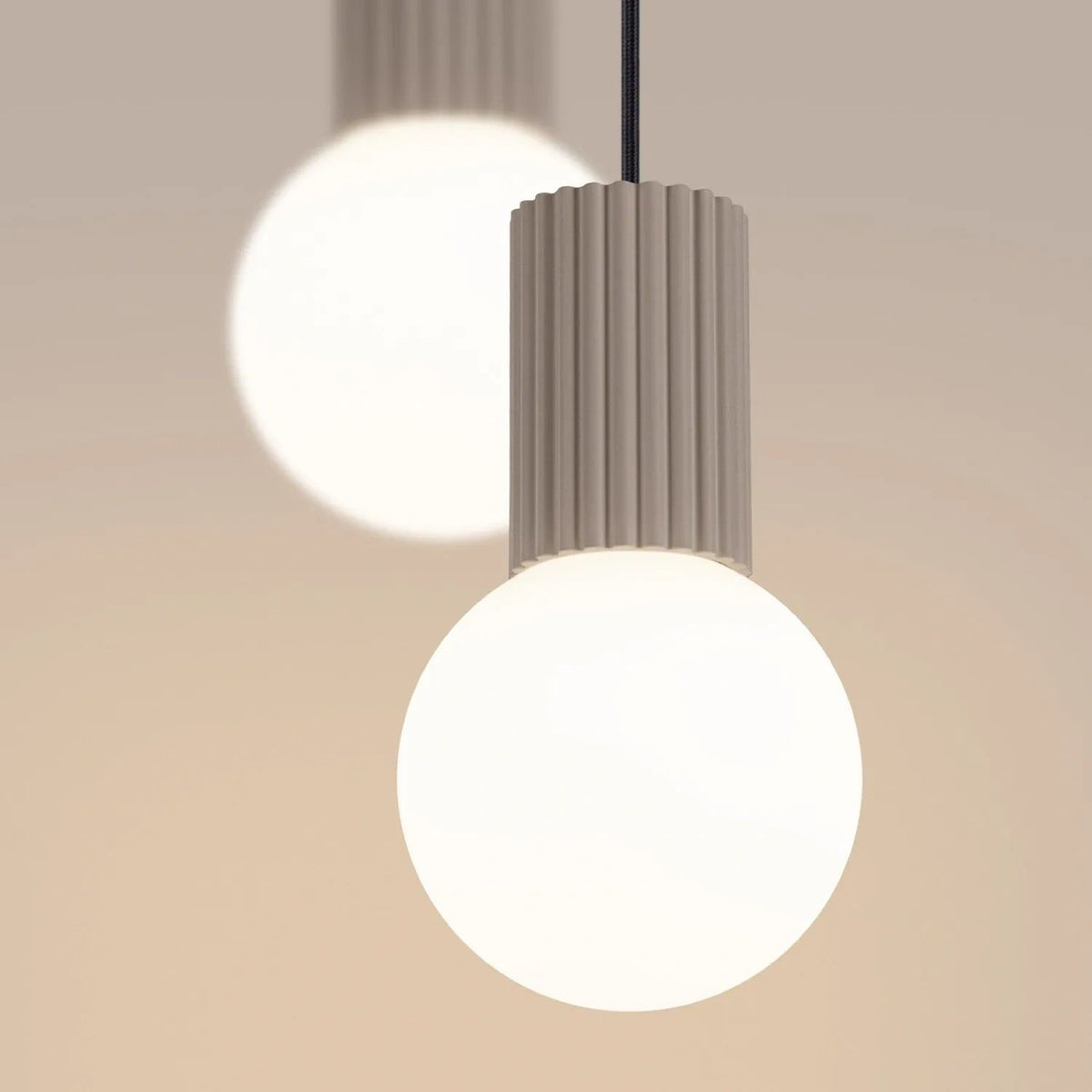 
Design Pendellampe „Halo“, 2-flammig - Taupe