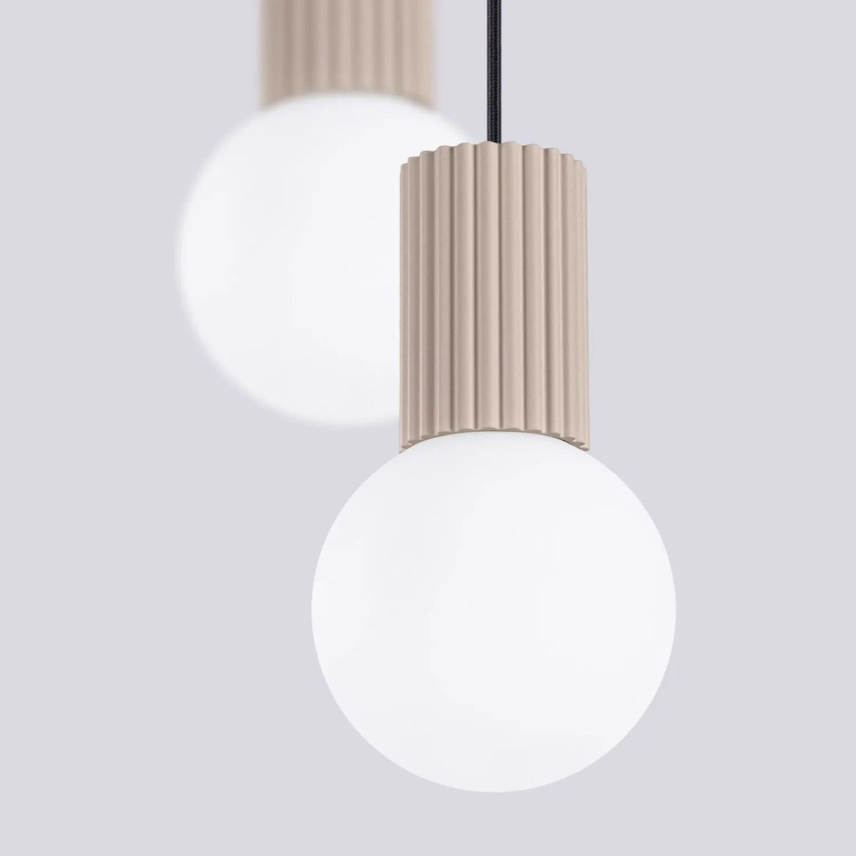 
Design Pendellampe „Halo“, 2-flammig - Taupe