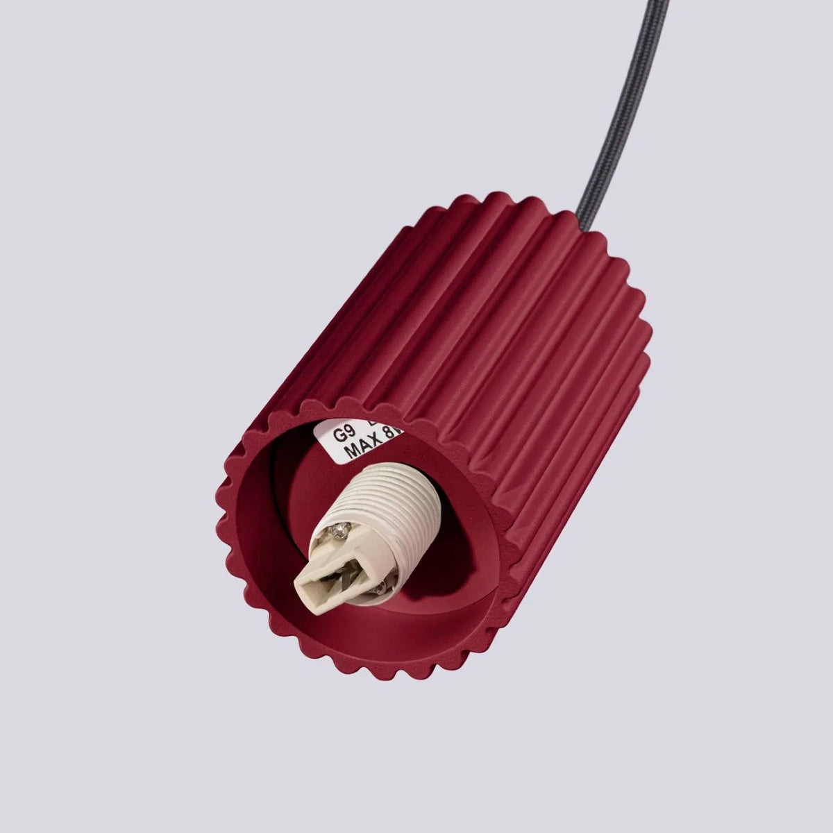 
Design Pendellampe „Halo“, 2-flammig - Burgundrot