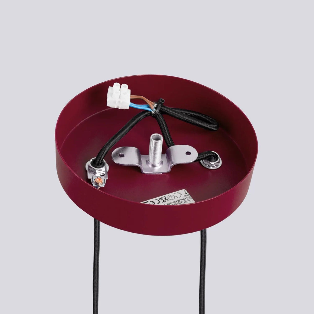 
Design Pendellampe „Halo“, 2-flammig - Burgundrot