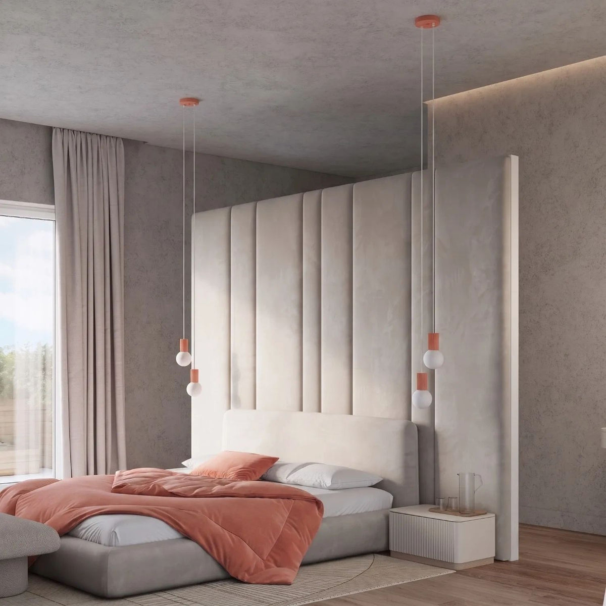 
Design Pendellampe „Halo“, 2-flammig - Apricot