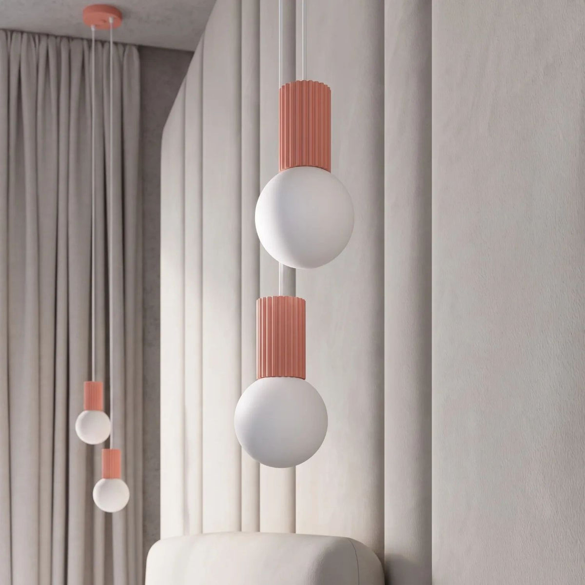
Design Pendellampe „Halo“, 2-flammig - Apricot