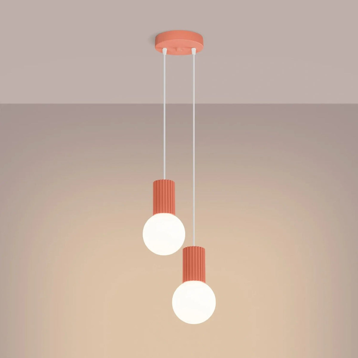 
Design Pendellampe „Halo“, 2-flammig - Apricot