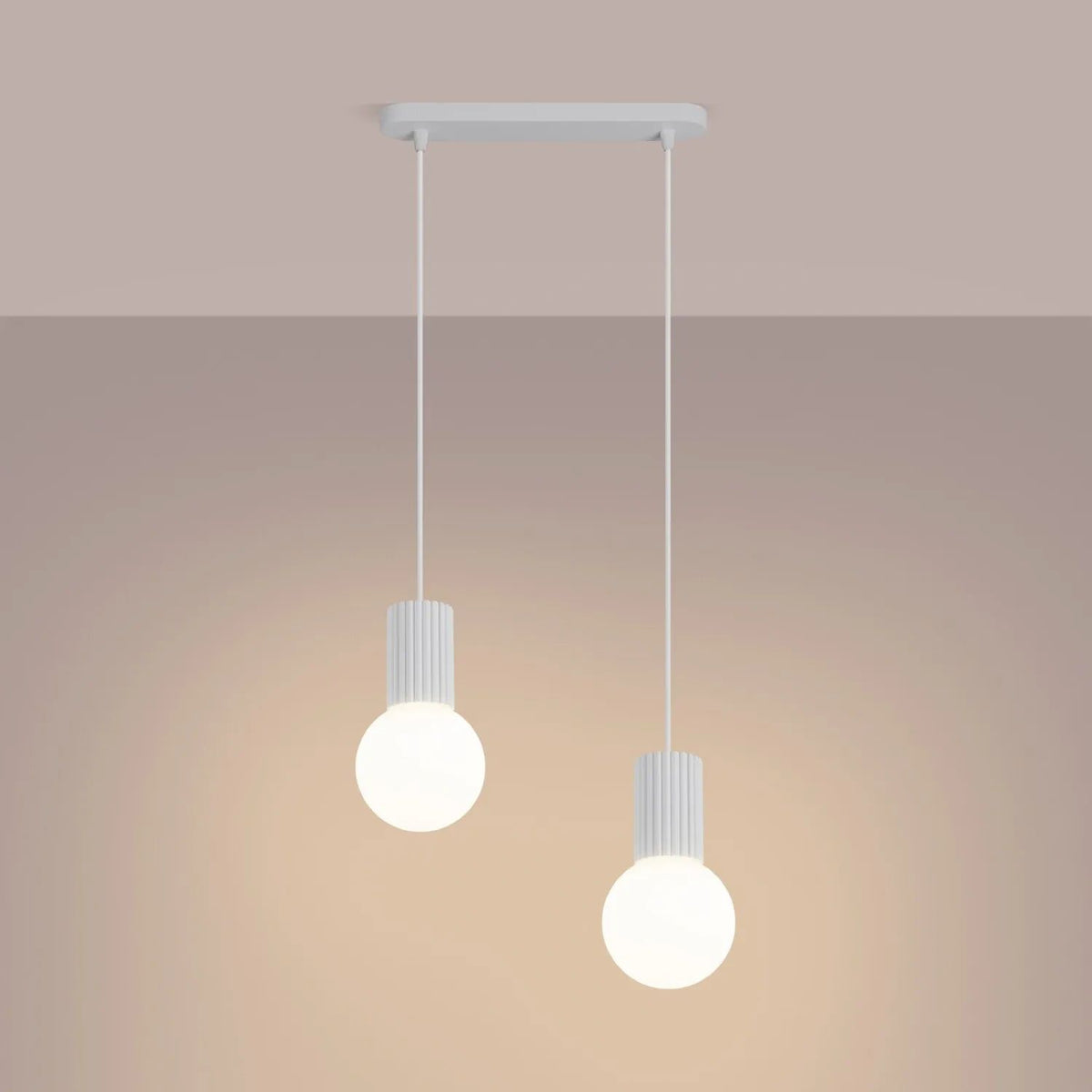 
Design Pendellampe „Halo II“, 2-flammig - Weiss