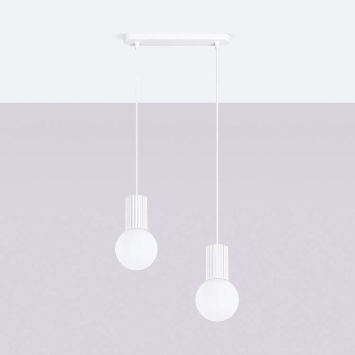
Design Pendellampe „Halo II“, 2-flammig - Weiss