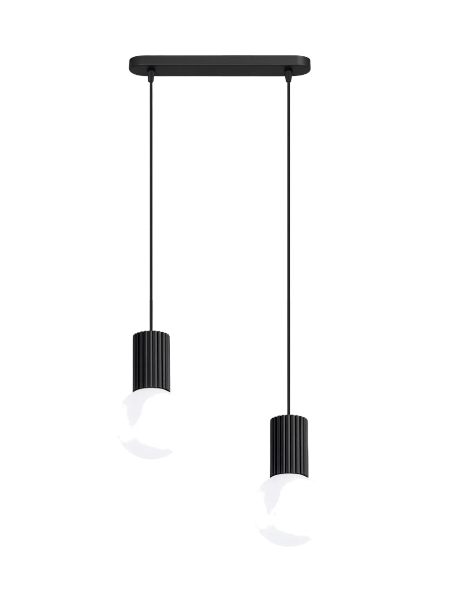 
Design Pendellampe „Halo II“, 2-flammig - Schwarz