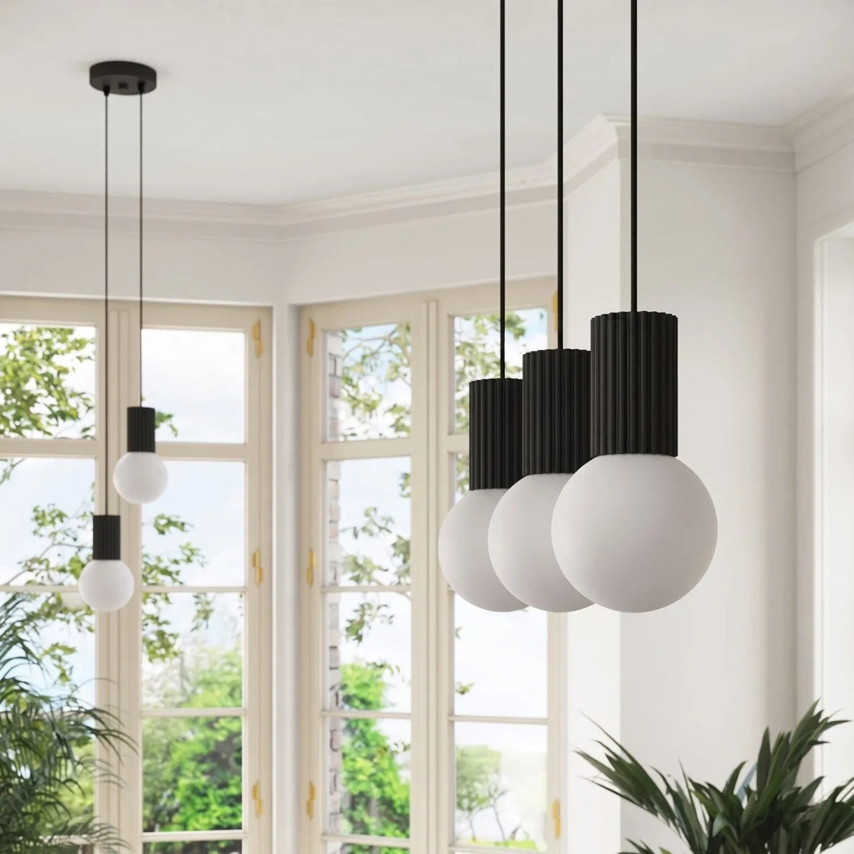 
Design Pendellampe „Halo II“, 2-flammig - Schwarz