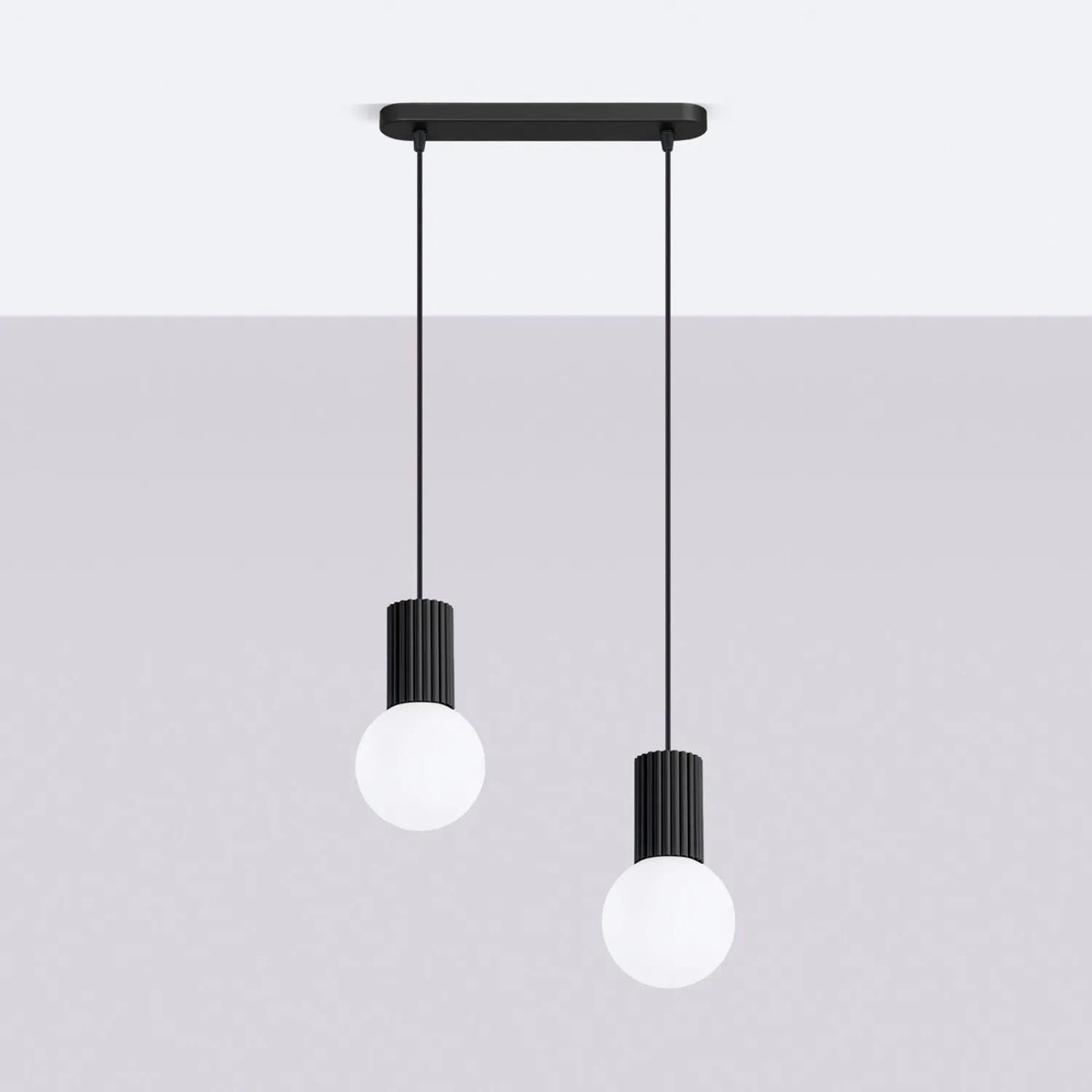 
Design Pendellampe „Halo II“, 2-flammig - Schwarz