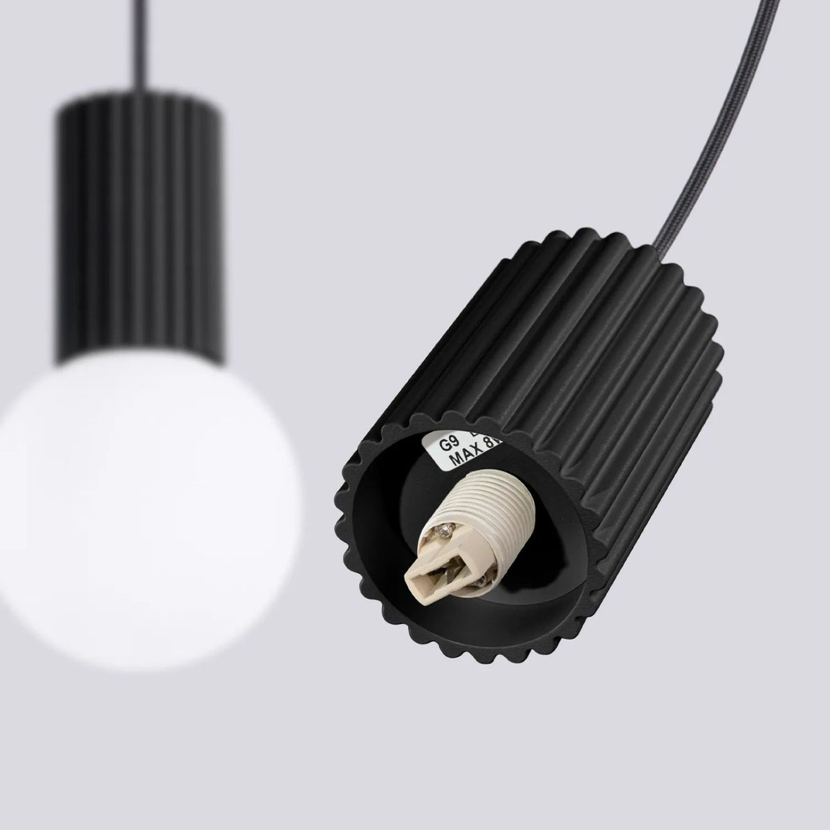 
Design Pendellampe „Halo II“, 2-flammig - Schwarz