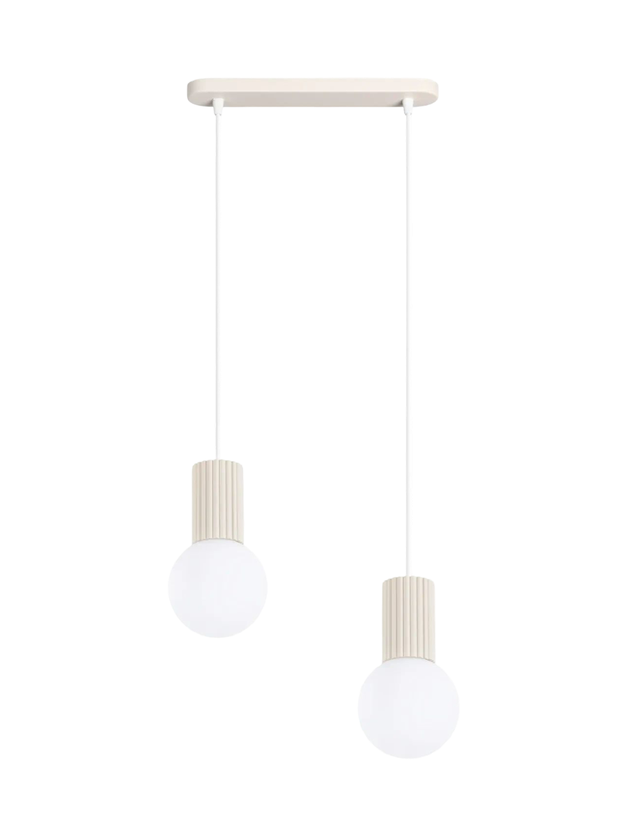 
Design Pendellampe „Halo II“, 2-flammig - Beige