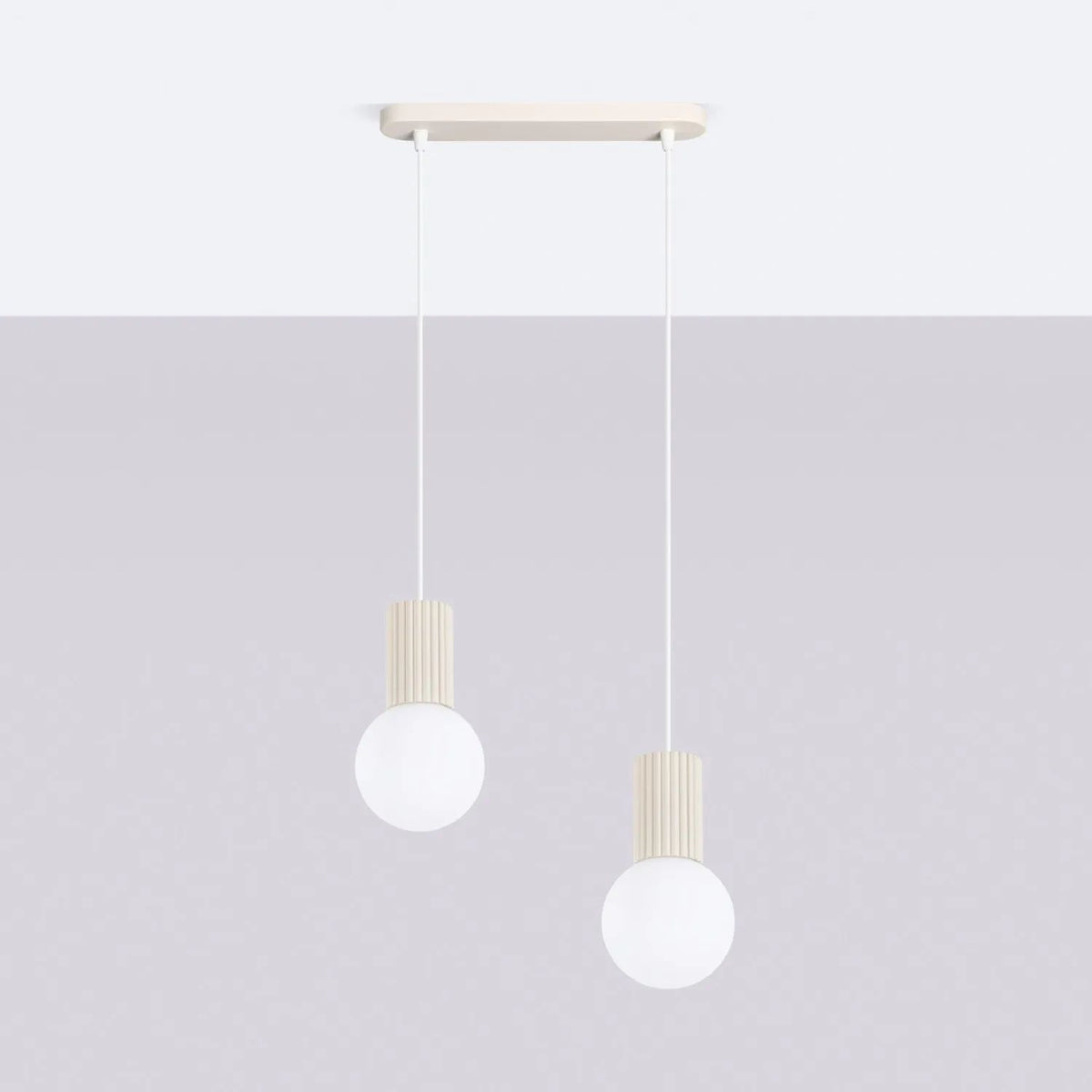 
Design Pendellampe „Halo II“, 2-flammig - Beige