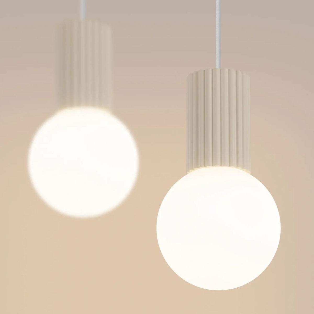 
Design Pendellampe „Halo II“, 2-flammig - Beige