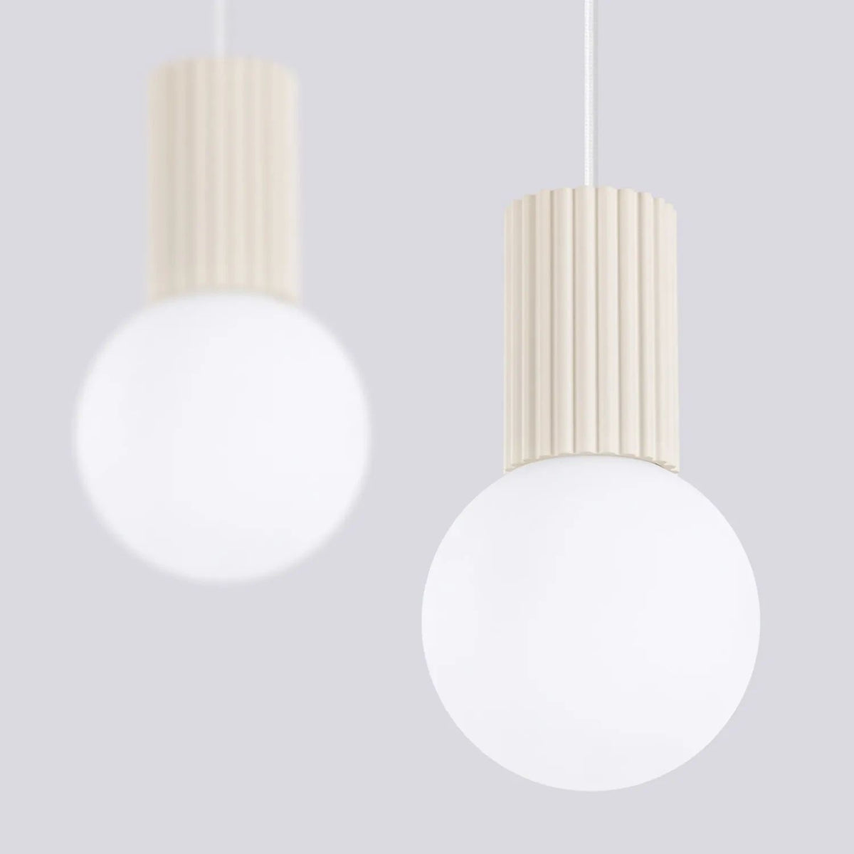 
Design Pendellampe „Halo II“, 2-flammig - Beige