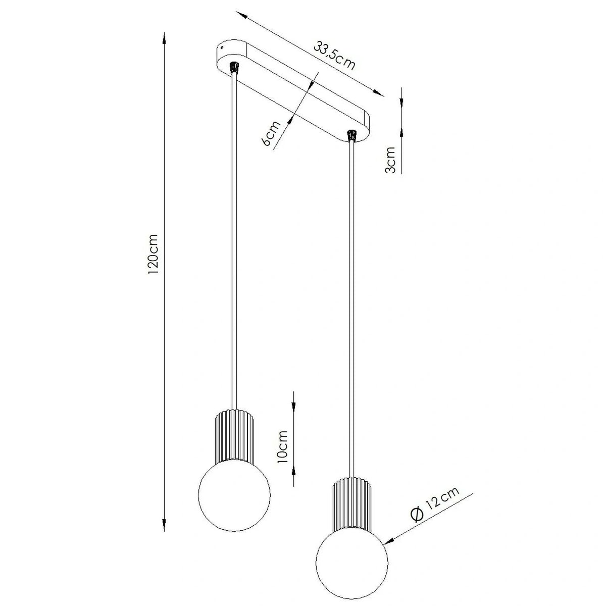 
Design Pendellampe „Halo II“, 2-flammig - Beige