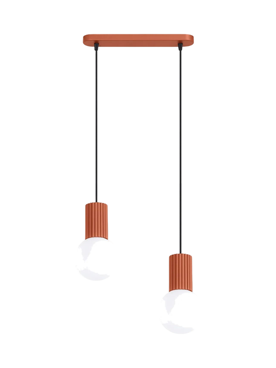 
Design Pendellampe „Halo II“, 2-flammig - Ockerrot