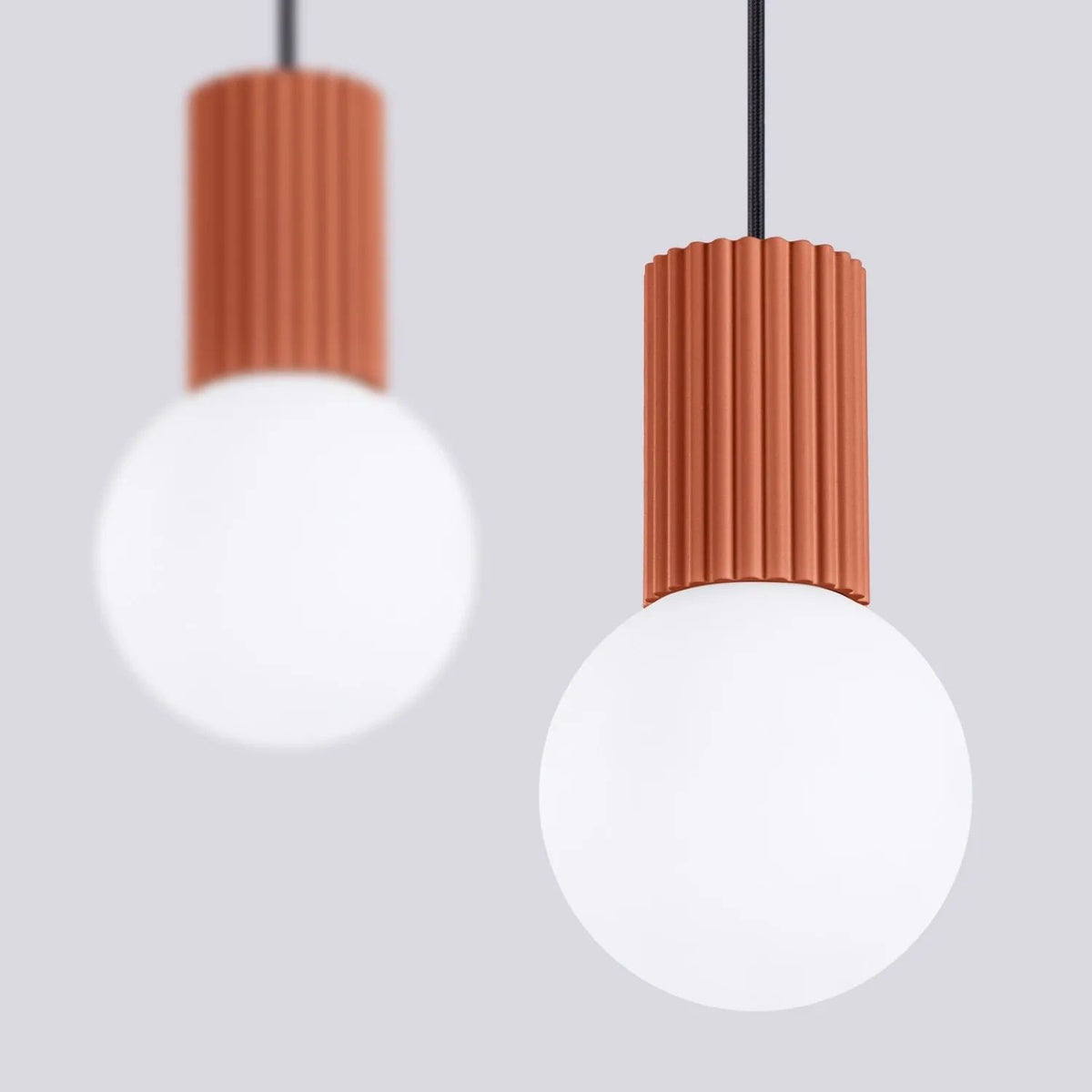 
Design Pendellampe „Halo II“, 2-flammig - Ockerrot