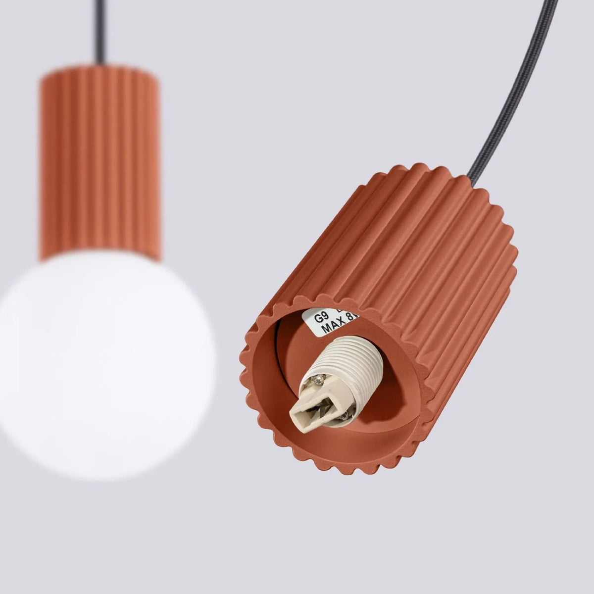 
Design Pendellampe „Halo II“, 2-flammig - Ockerrot