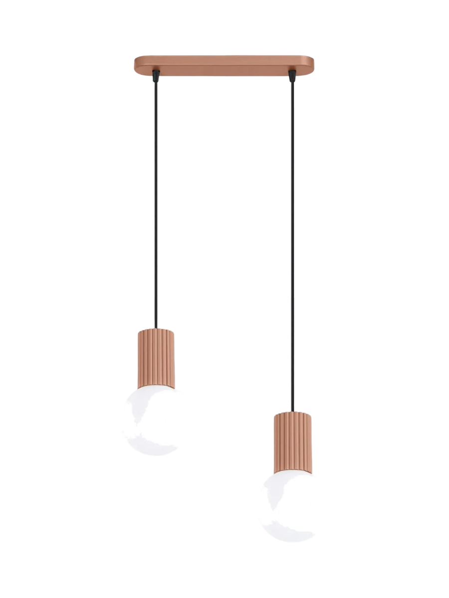 
Design Pendellampe „Halo II“, 2-flammig - Ockerrot