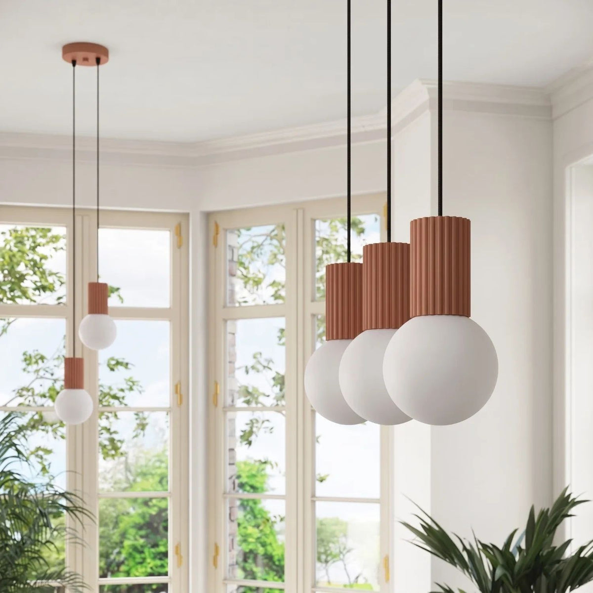 
Design Pendellampe „Halo II“, 2-flammig - Mokka