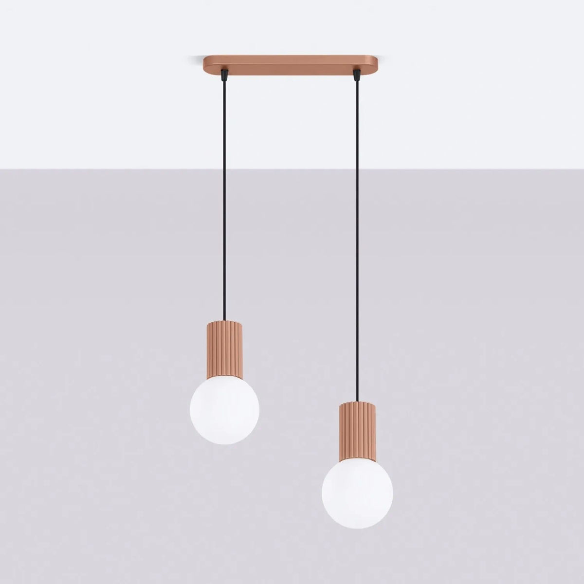 
Design Pendellampe „Halo II“, 2-flammig - Mokka