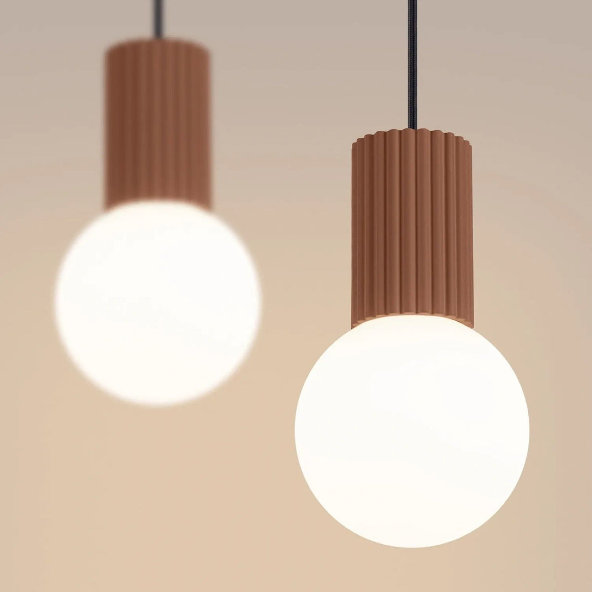 
Design Pendellampe „Halo II“, 2-flammig - Mokka