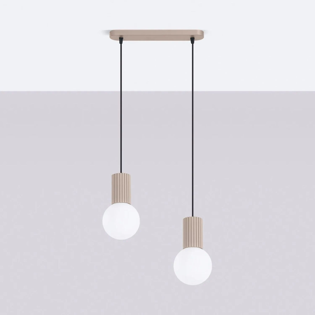 
Design Pendellampe „Halo II“, 2-flammig - Taupe