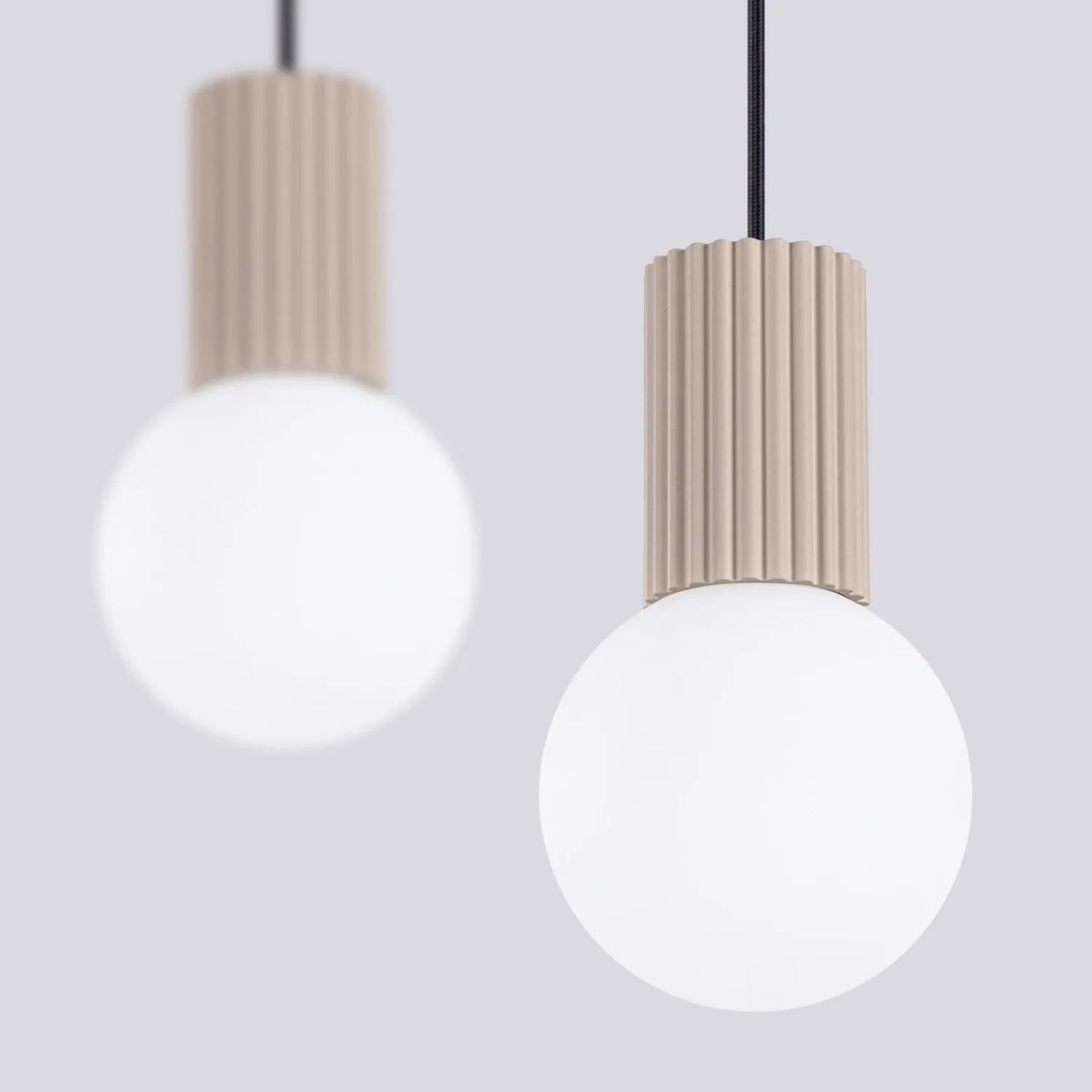 
Design Pendellampe „Halo II“, 2-flammig - Taupe