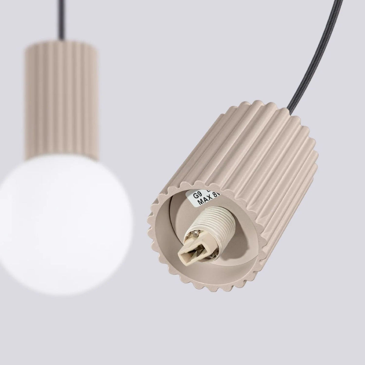 
Design Pendellampe „Halo II“, 2-flammig - Taupe