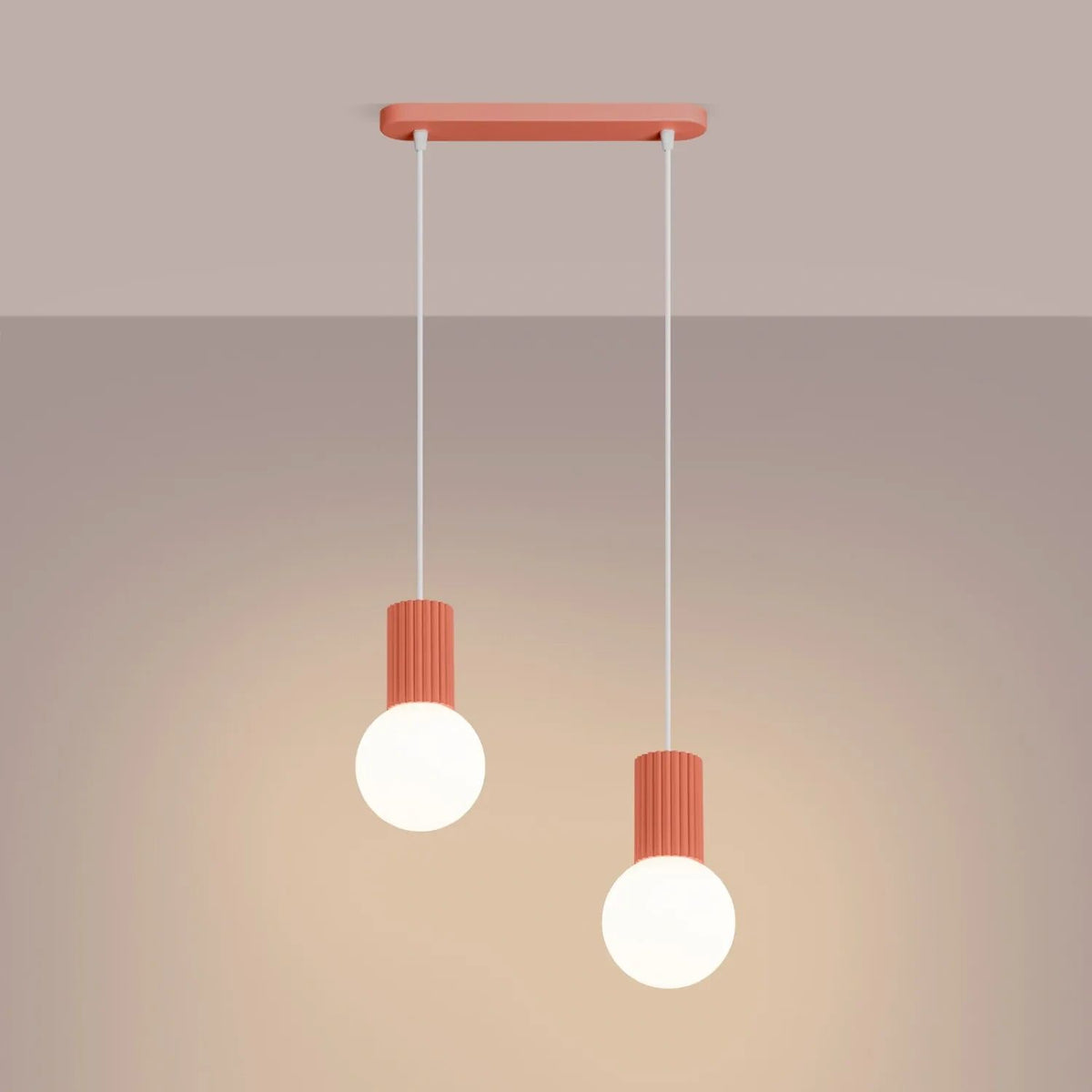 
Design Pendellampe „Halo II“, 2-flammig - Apricot