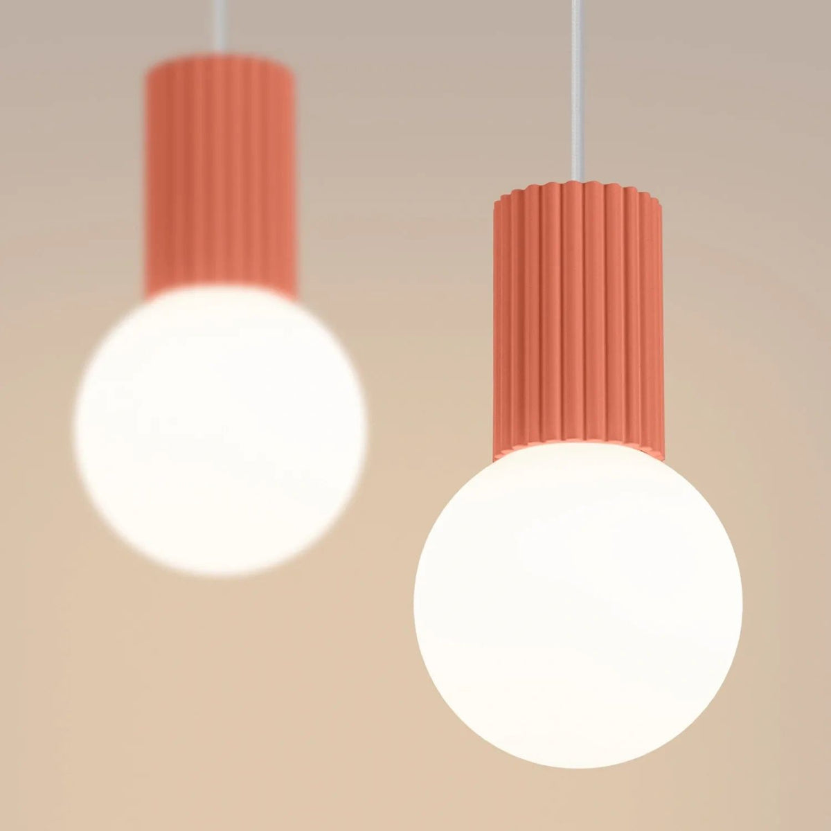 
Design Pendellampe „Halo II“, 2-flammig - Apricot