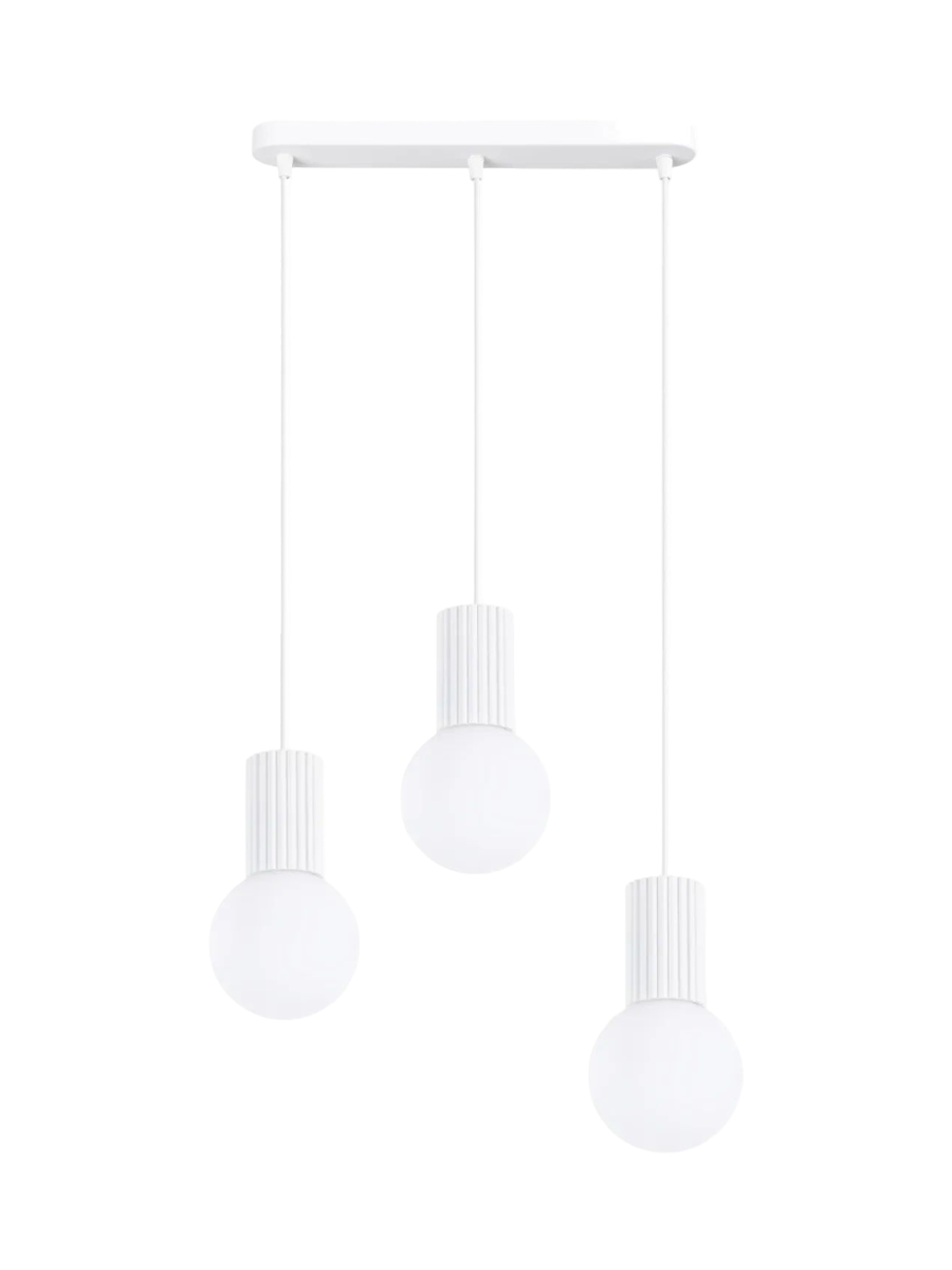 
Design Pendellampe „Halo II“, 3-flammig - Weiss