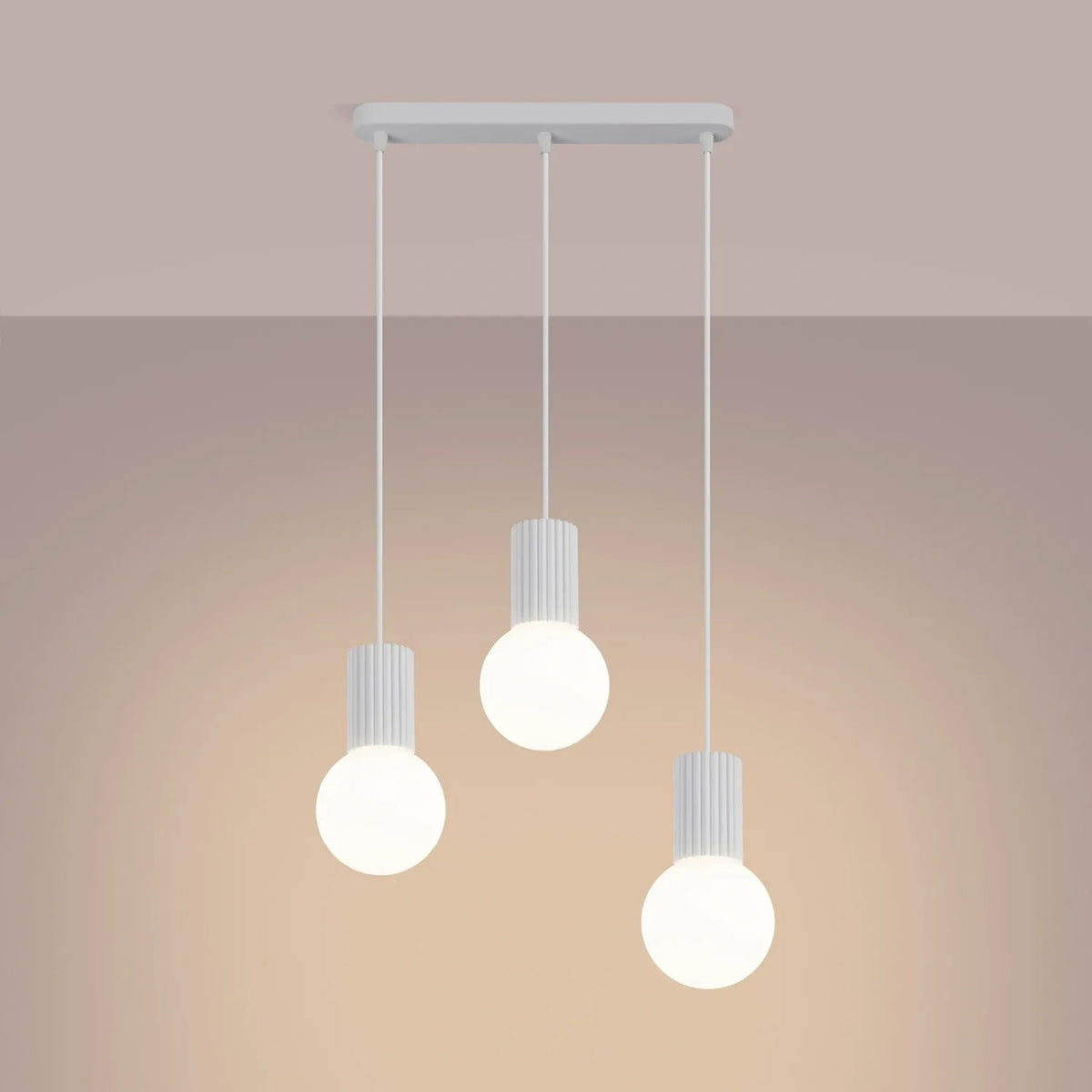 
Design Pendellampe „Halo II“, 3-flammig - Weiss