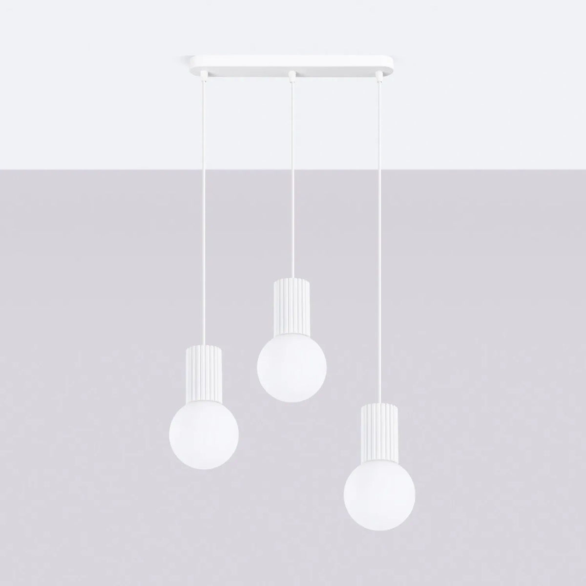
Design Pendellampe „Halo II“, 3-flammig - Weiss