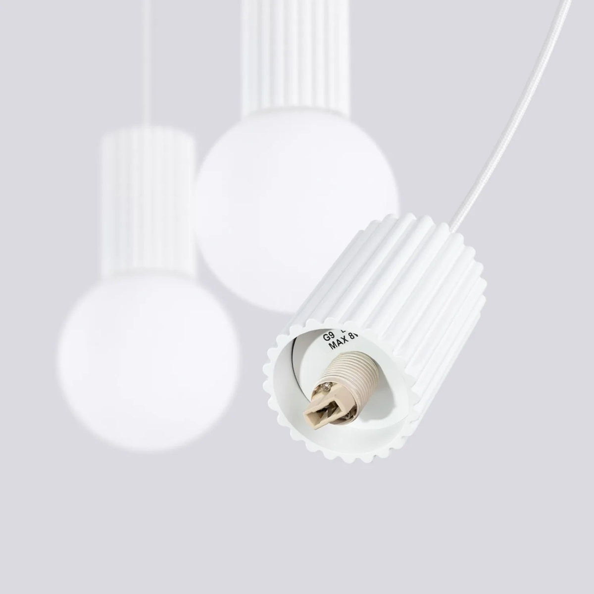 
Design Pendellampe „Halo II“, 3-flammig - Weiss