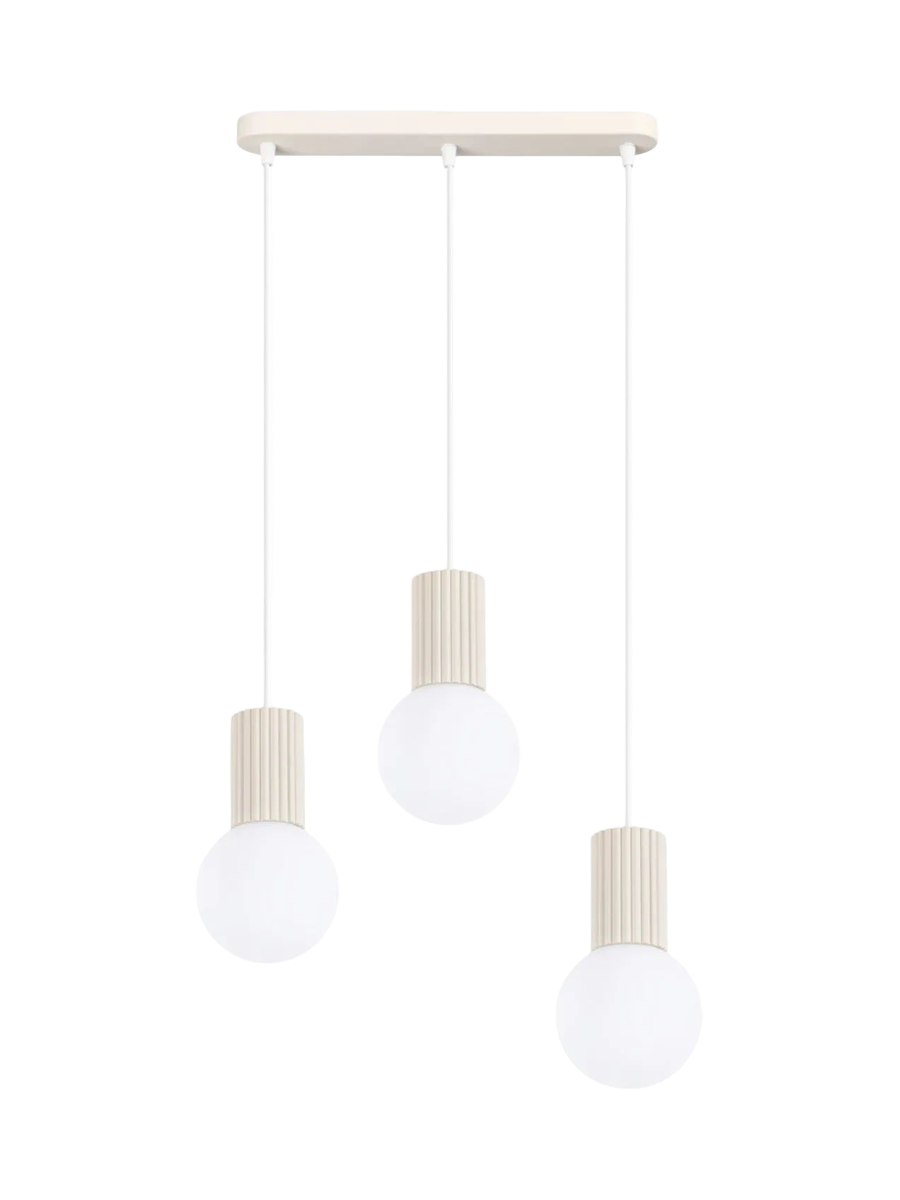 
Design Pendellampe „Halo II“, 3-flammig - Beige