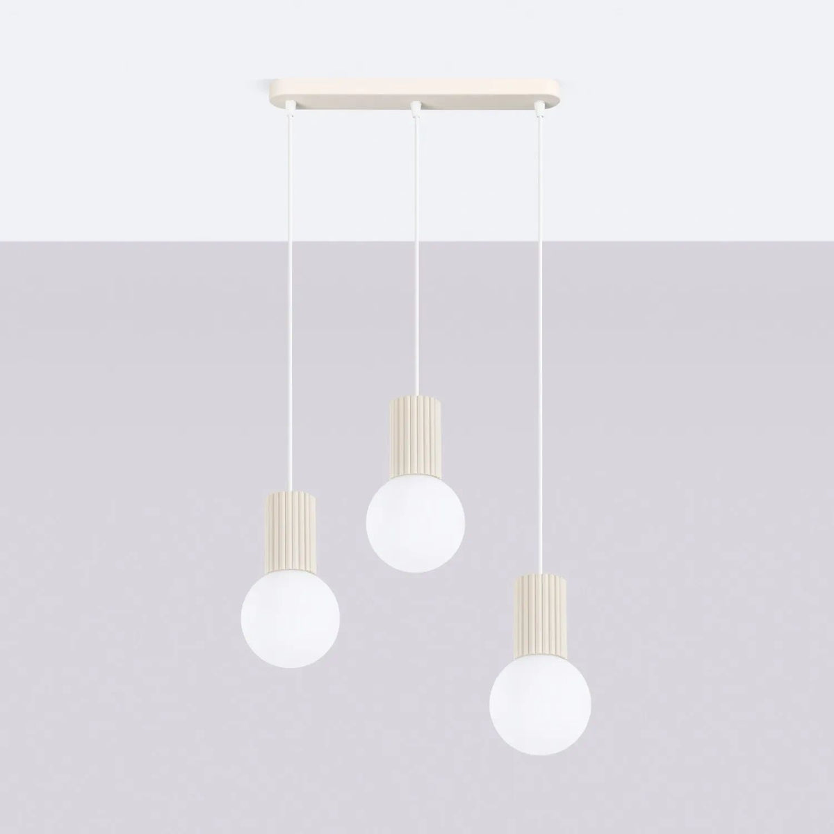 
Design Pendellampe „Halo II“, 3-flammig - Beige