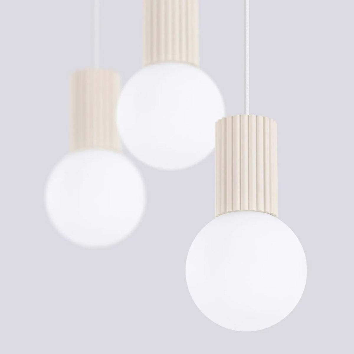 
Design Pendellampe „Halo II“, 3-flammig - Beige