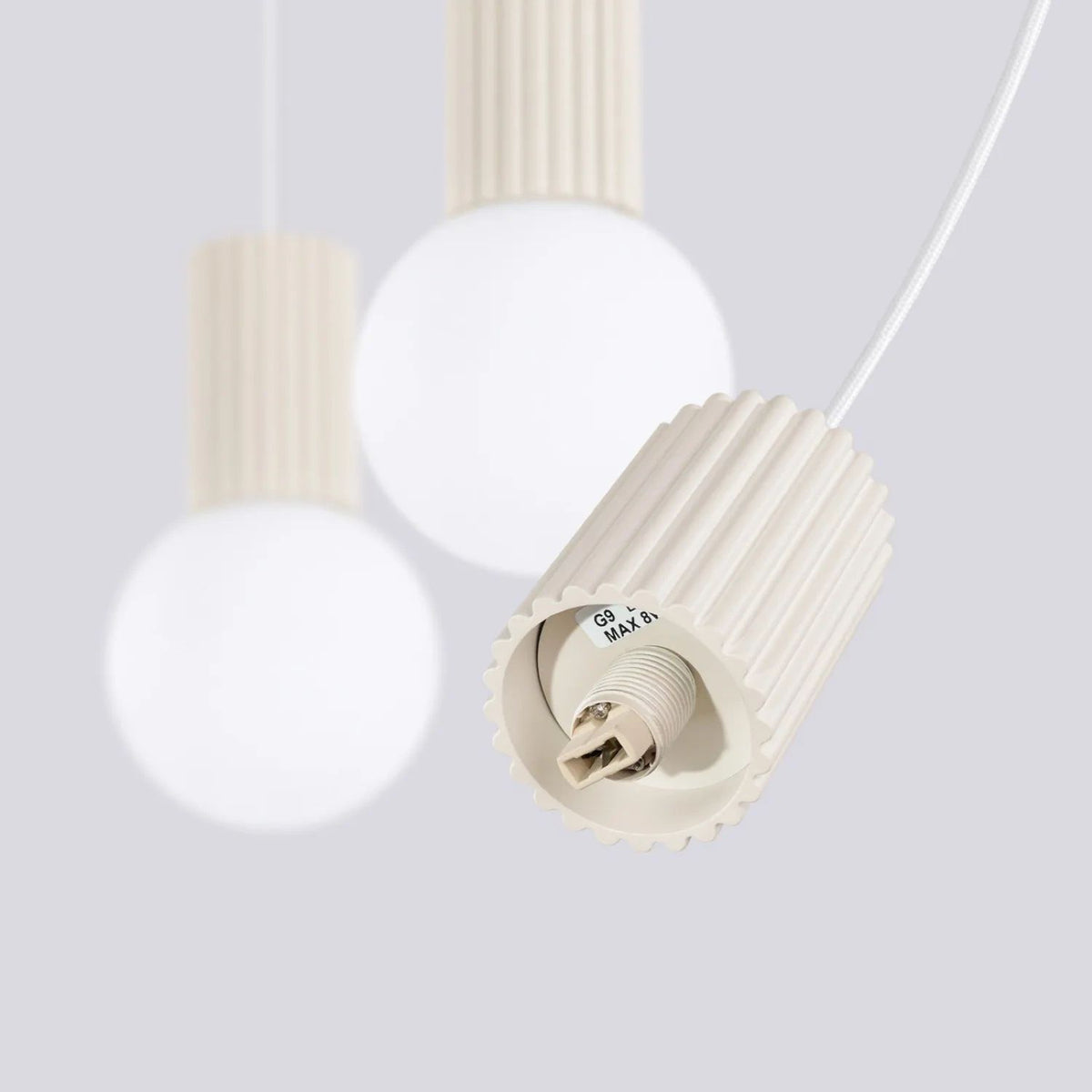 
Design Pendellampe „Halo II“, 3-flammig - Beige