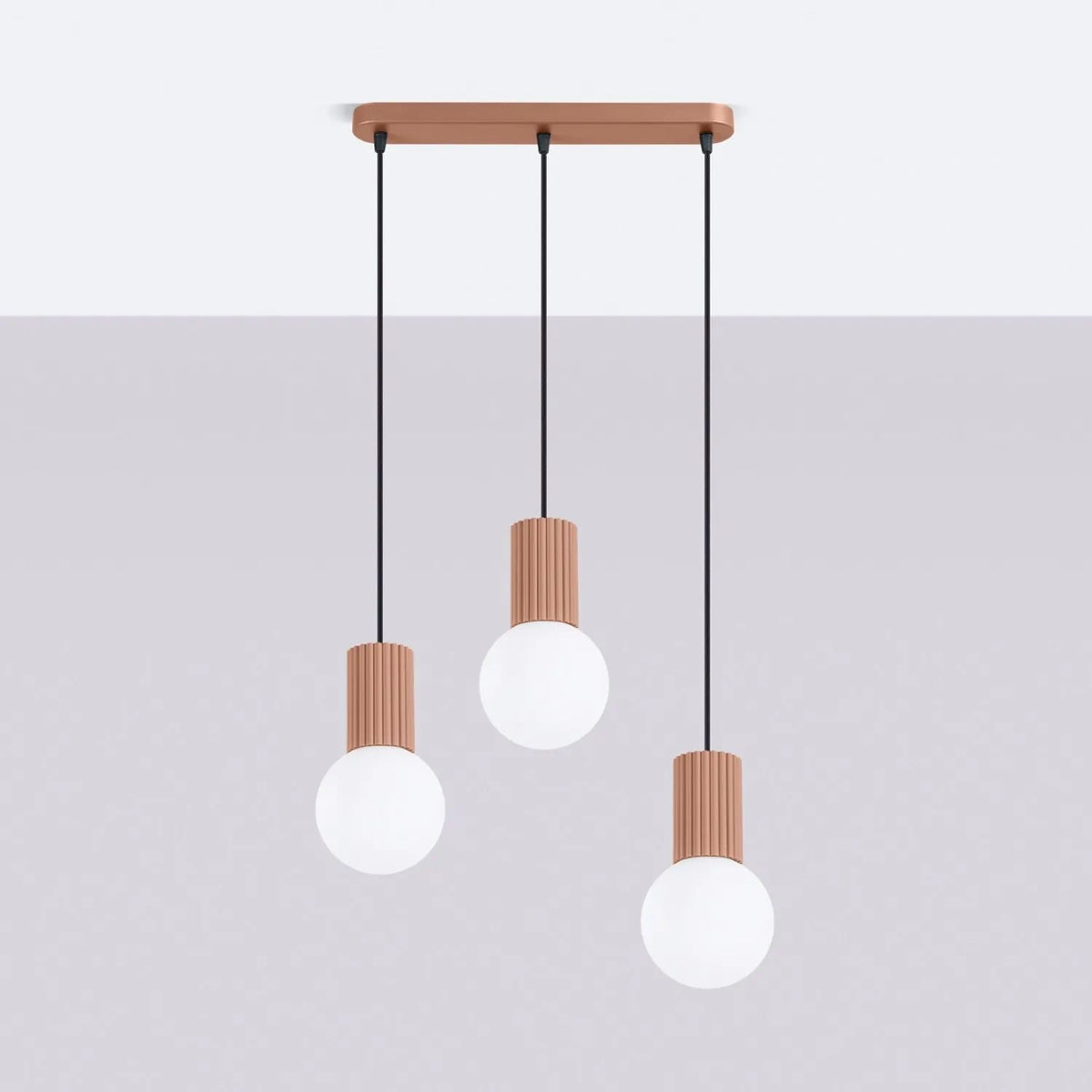 
Design Pendellampe „Halo II“, 3-flammig - Mokka