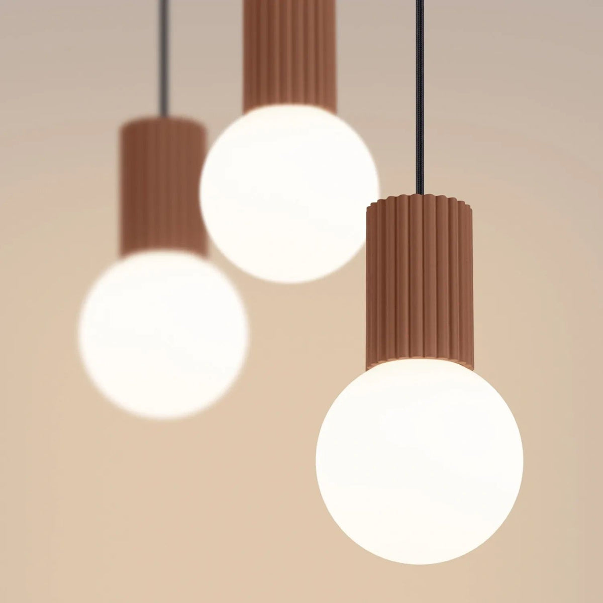 
Design Pendellampe „Halo II“, 3-flammig - Mokka