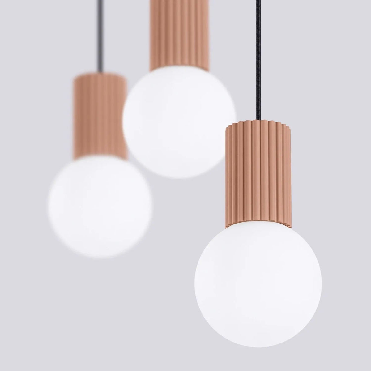 
Design Pendellampe „Halo II“, 3-flammig - Mokka