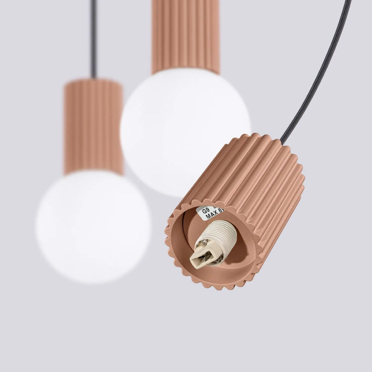 
Design Pendellampe „Halo II“, 3-flammig - Mokka