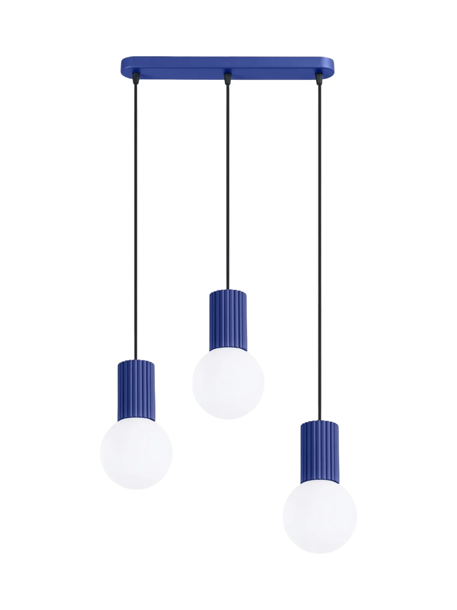 
Design Pendellampe „Halo II“, 3-flammig - Ultramarine