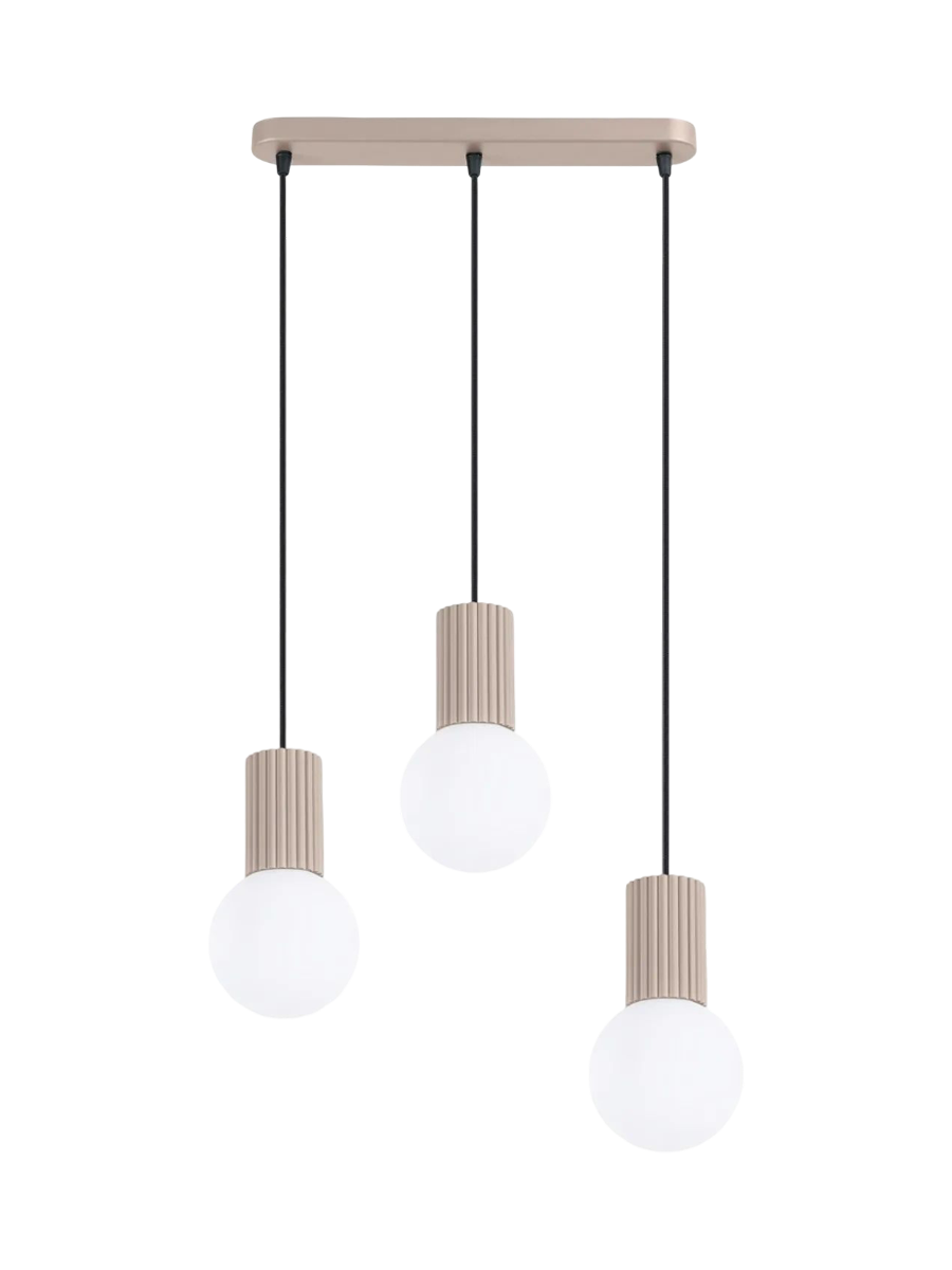 
Design Pendellampe „Halo II“, 3-flammig - Taupe
