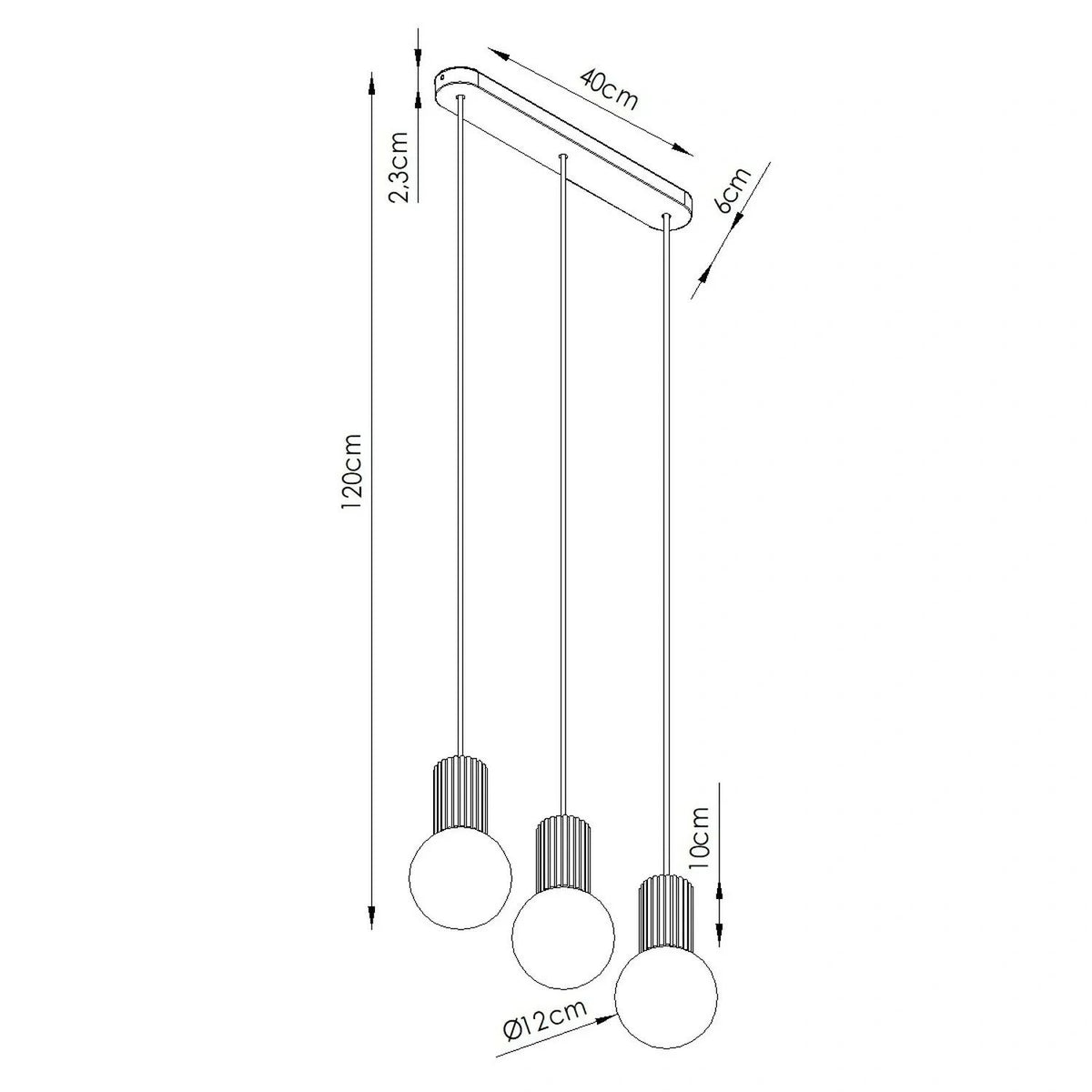
Design Pendellampe „Halo II“, 3-flammig - Taupe